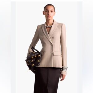 Altuzarra Indiana NEW Double-Breasted Tan Blazer Wool Sz 42 madeItaly pricefirm!